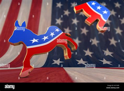 Democrat Party and Republican Party Symbols Stock Photo - Alamy