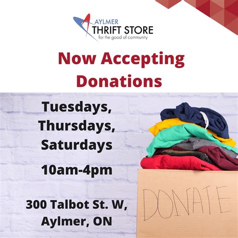 Aylmer Thrift Store Donations Receiving Hours – Mennonite Community ...