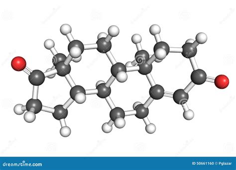 Androstenedione molecule stock illustration. Illustration of carbon ...