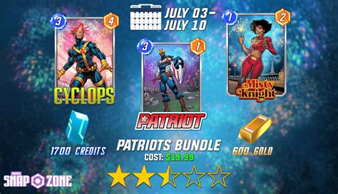 Marvel Snap Zone on Twitter: "New #MarvelSnap bundle alert! "Patriots ...