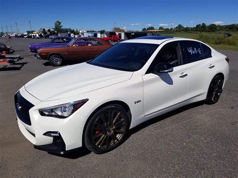 Stock 2018 Infiniti Q50 Red sport 1/4 mile Drag Racing timeslip specs 0 ...