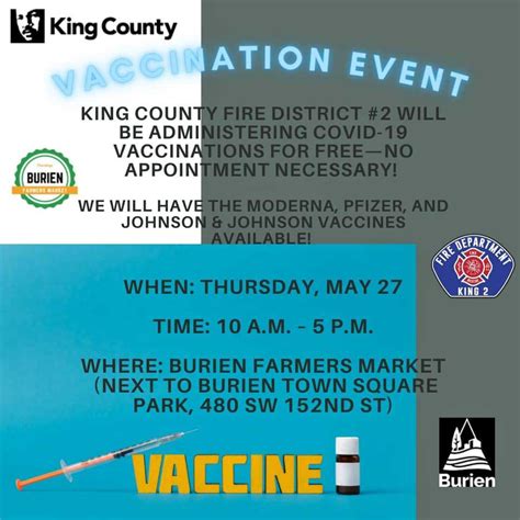 FREE COVID-19 vaccinations continue at Burien Farmers Market this Thursday - The B-Town (Burien ...