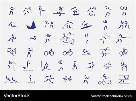 Set pictograms summer olympic games Royalty Free Vector