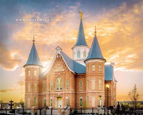 Provo City Center Temple Front Sunset - LDS Temple Pictures