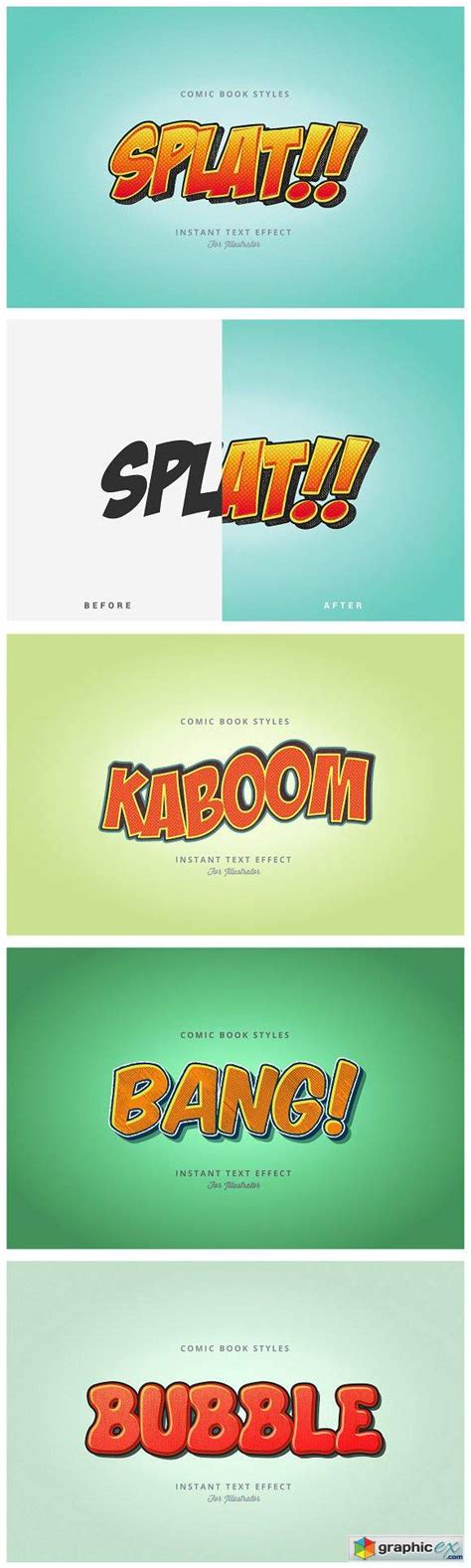 Comic and Cartoon Text Effects (AI) » Free Download Vector Stock Image Photoshop Icon