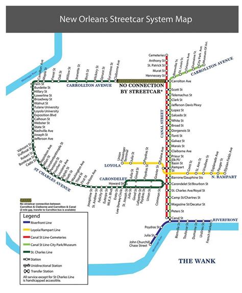 New Orleans Streetcar Route Map #neworleansstreetcar | New orleans map, New orleans travel, New ...