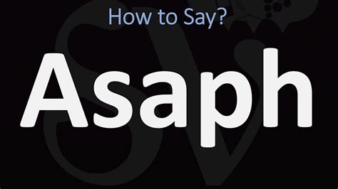 How to Pronounce Asaph? (CORRECTLY) - YouTube