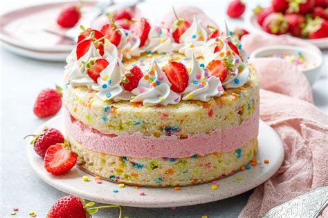 Strawberry Funfetti Ice Cream Cake | Love and Olive Oil