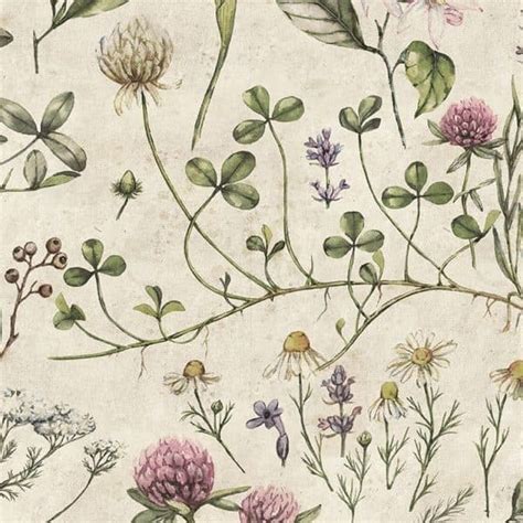 DEKORNIK VINTAGE BOTANIC ILLUSTRATION WALLPAPER