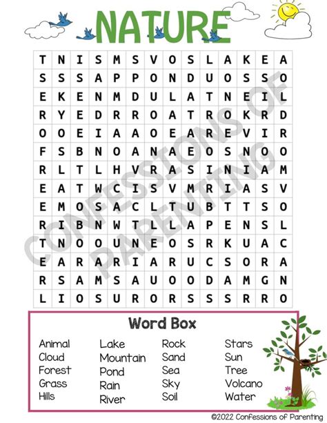 Nature Word Search Printable