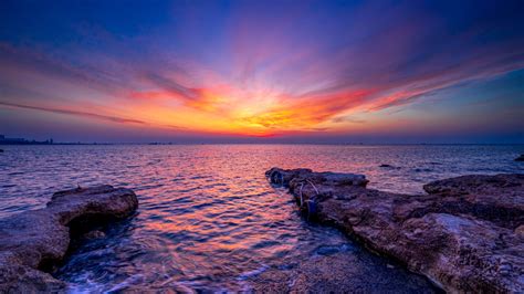 1366x768 Resolution Mediterranean Sea Sunset 1366x768 Resolution ...