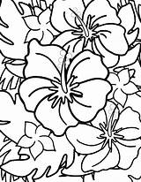 Hibiscus Flower Coloring Page sketch template