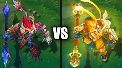 Elderwood Wukong vs Radiant Wukong Skins Comparison (League of Legends ...