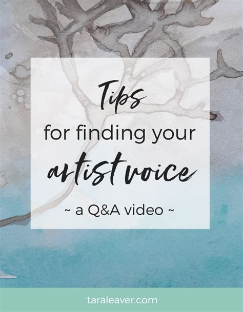 Tips for Finding Your Artist Voice: A Q+A Video - Tara Leaver