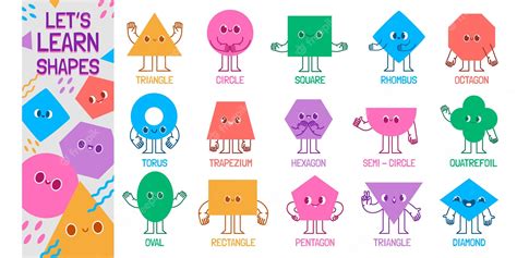 Premium Vector | Geometric shape characters Lets learn basic shapes ...