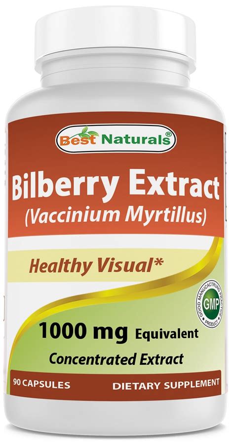 Best Naturals Bilberry Extract 1000 mg 90 Capsules : Fresh Health Nutritions