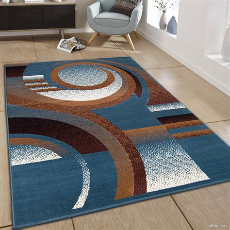 Allstar blue Area Rug. Contemporary. Abstract. Traditional. Formal. Shapes. Spirals. Circles (5 ...