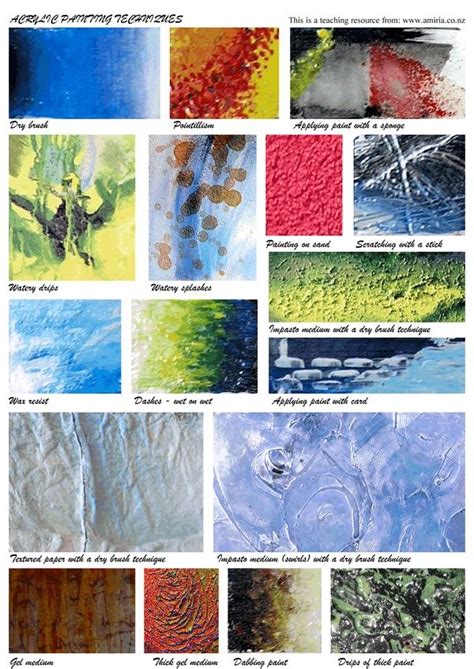 acrylic-painting-techniques | Art teacher resources, Acrylic painting ...