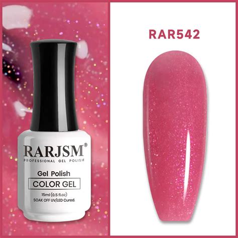 RARJSM ®Purple Red Rainbow Shimmer Gel Nail Polish 15ml #542