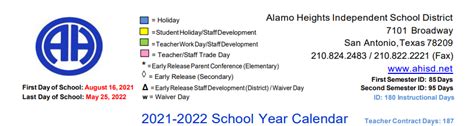 Cambridge Elementary - School District Instructional Calendar - Alamo ...