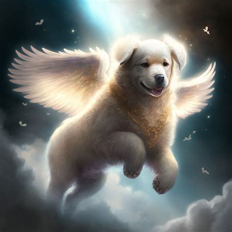 Cute fantasy dog in heaven | Zeichnen