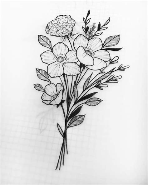 Simple Flower Drawing Sketch - Drawing Skill