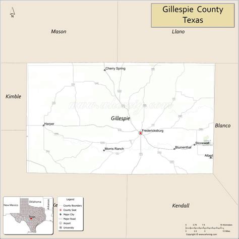 Map of Gillespie County, Texas - Thong Thai Real