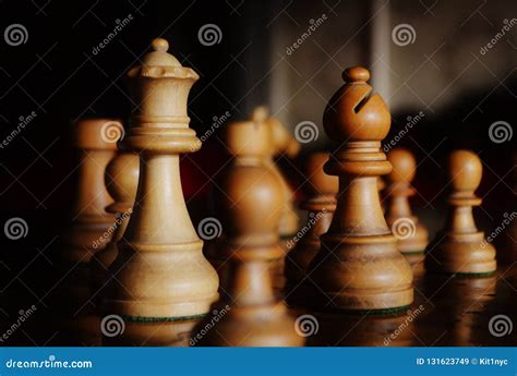 Antique Wooden Chess Board Vintage Pieces Macro View Stock Image ...