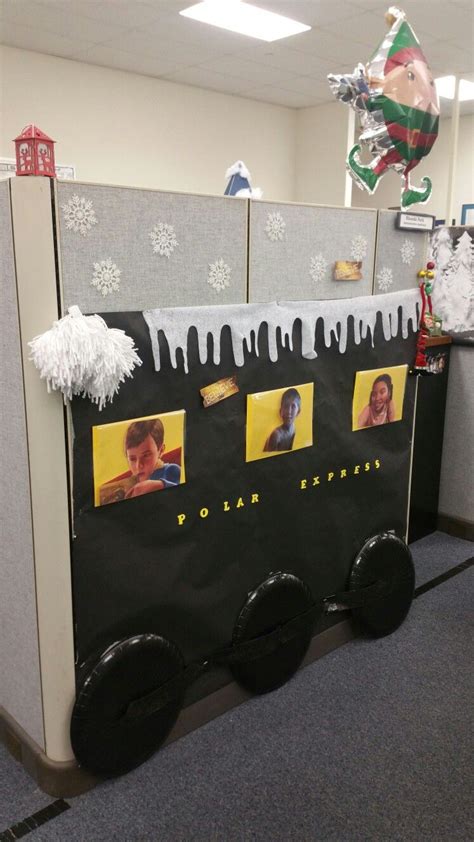 Polar Express. Decorating cubicles at work for Christmas. | Office christmas decorations ...