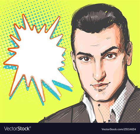 Pop art man young handsome man portrait Royalty Free Vector