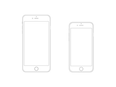 iPhone 6 Plus and iPhone 6 Wireframe Sketch freebie - Download free ...