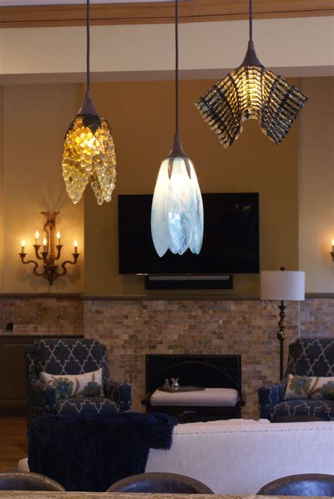 Trio of Fused Glass Pendant Lights | Designer Glass Mosaics