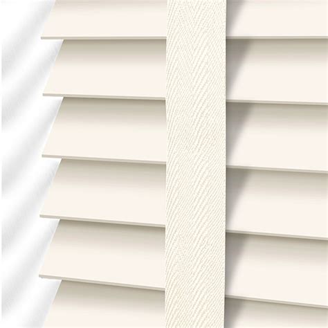 Eggshell & Ivory Faux Wood Blind - 50mm Slat