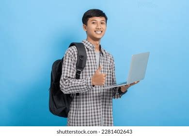 Young Asian College Student Wearing Flannel Stock Photo 2281402637 ...