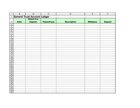 Account Ledger Printable. 8+ printable ledger | bookletemplate.org ...