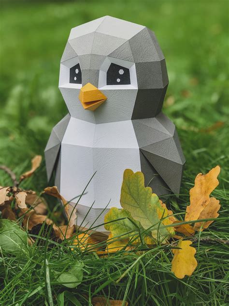 Papercraft 3D TOY PENGUIN Low Poly Paper Sculpture Cute Gift - Etsy