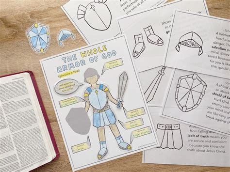 9 Page Armor of God Printable Activity Bible Game Kids Bible - Etsy