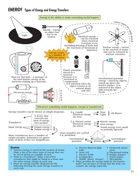 ENERGY Types of Energy and Energy Transfers
