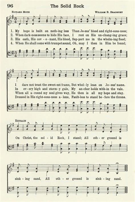 The Solid Rock | Hymn music, Praise music, Hymn sheet music