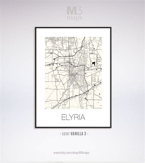 Elyria Ohio Elyria OH Map Elyria Map Elyria Print Elyria - Etsy