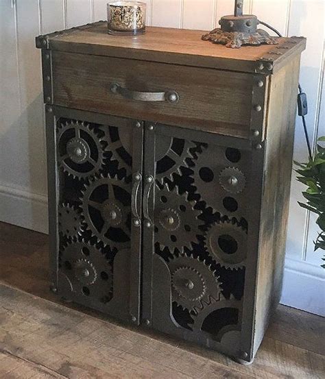 Vintage Industrial Storage Cabinet Furniture Wooden Metal Cupboard Drawer Rustic | eBay ...