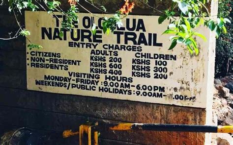 Oloolua Nature Trail Entrance Charges