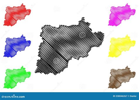 Siddipet District Telangana State, Republic of India Map Vector Illustration, Scribble Sketch ...