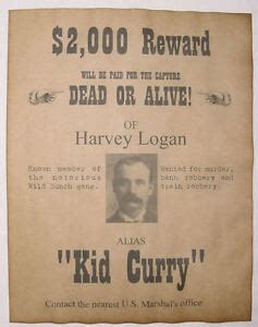 Kid Curry Wanted Poster, Western, Outlaw, Old West, Wild Bunch, Harvey ...