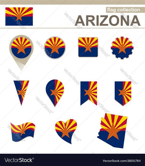 Arizona flag collection Royalty Free Vector Image