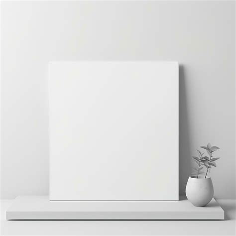 Mockup a Blank empty canvas. A gray wall on the background. Generative ...