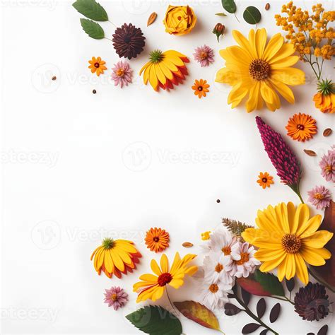 Top view floral background photo with plenty of copy space, perfect for ...