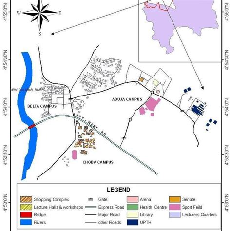 Map of University of PortHarcourt, showing the Abuja Campus, the Abuja ...