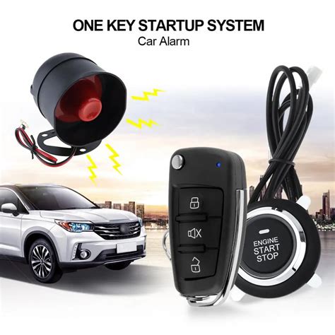 Universal 12V Car Alarm System Remote Start Stop Engine System with Auto Central Lock and ...