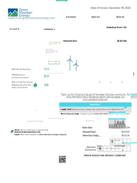 Green Mountain Energy Invoice | PDF